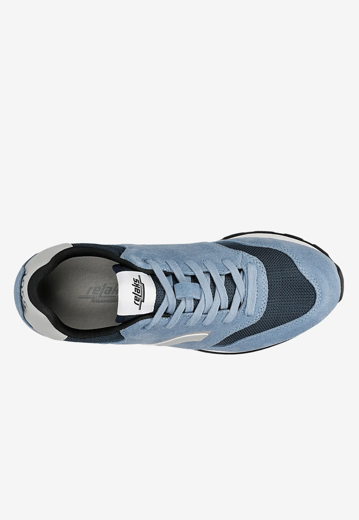 Niebiesko-granatowe sneakersy RELAKS z szarymi wstawkami