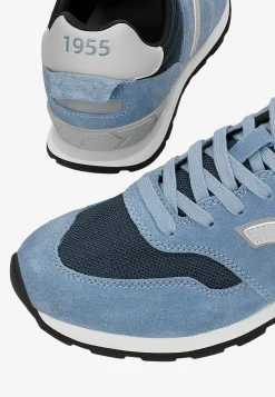 Niebiesko-granatowe sneakersy RELAKS z szarymi wstawkami