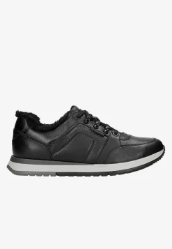 Ocieplane sneakersy męskie ze skóry licowej