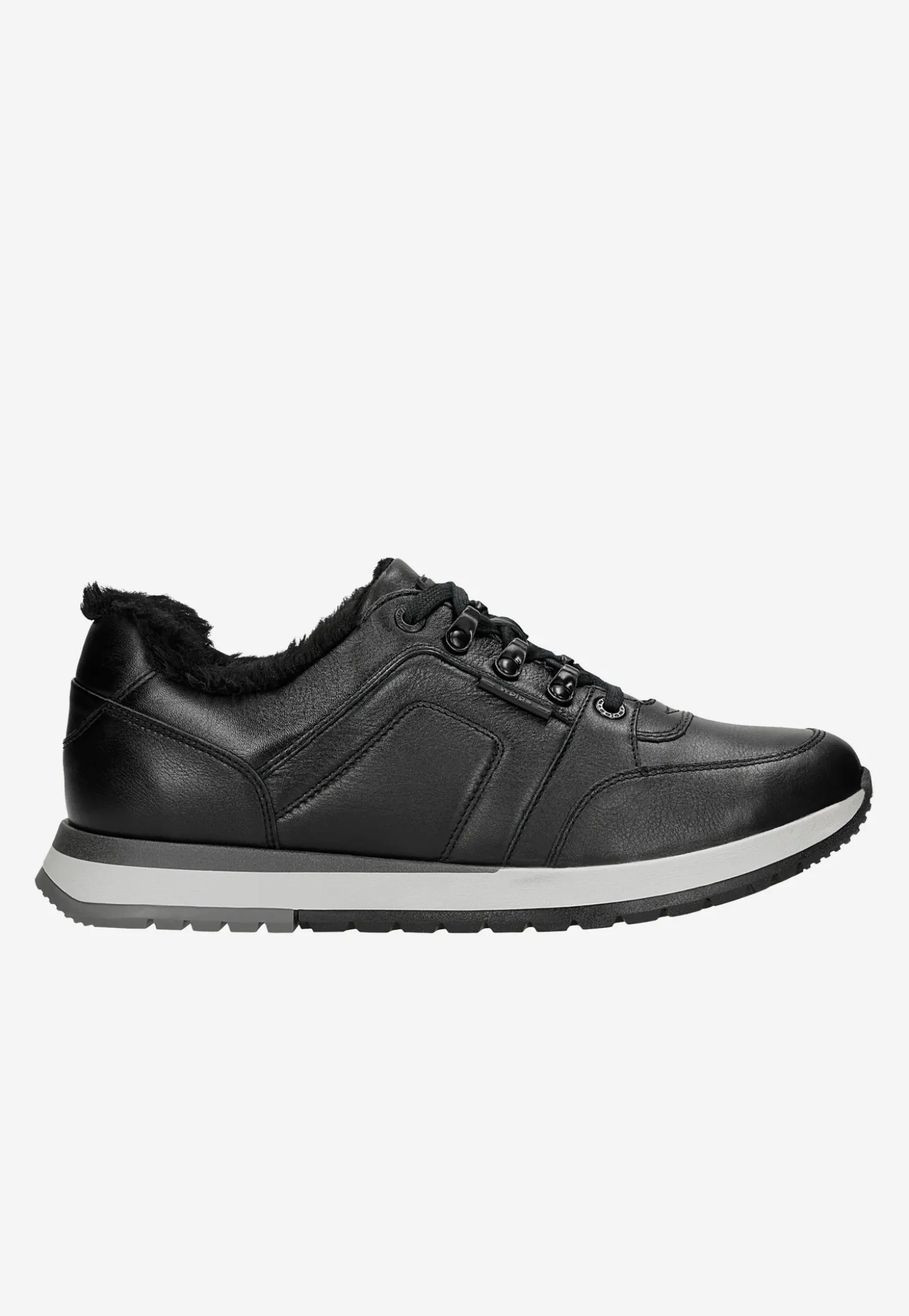 Ocieplane sneakersy męskie ze skóry licowej