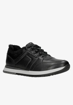 Ocieplane sneakersy męskie ze skóry licowej