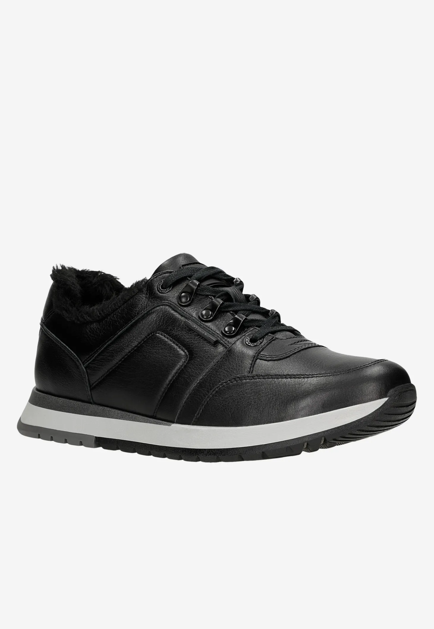 Ocieplane sneakersy męskie ze skóry licowej