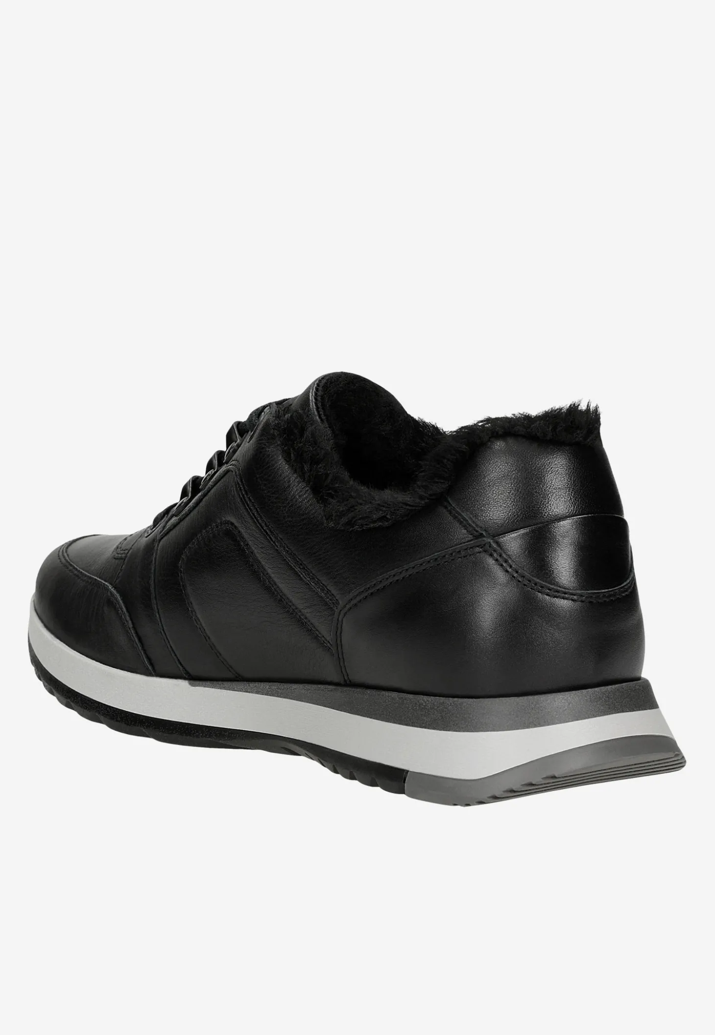Ocieplane sneakersy męskie ze skóry licowej