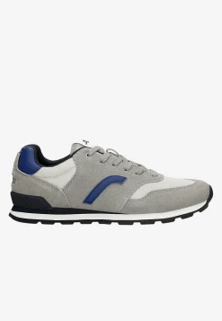 Popielato-niebieskie sneakersy RELAKS z niebieskimi detalami
