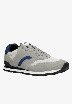 Popielato-niebieskie sneakersy RELAKS z niebieskimi detalami