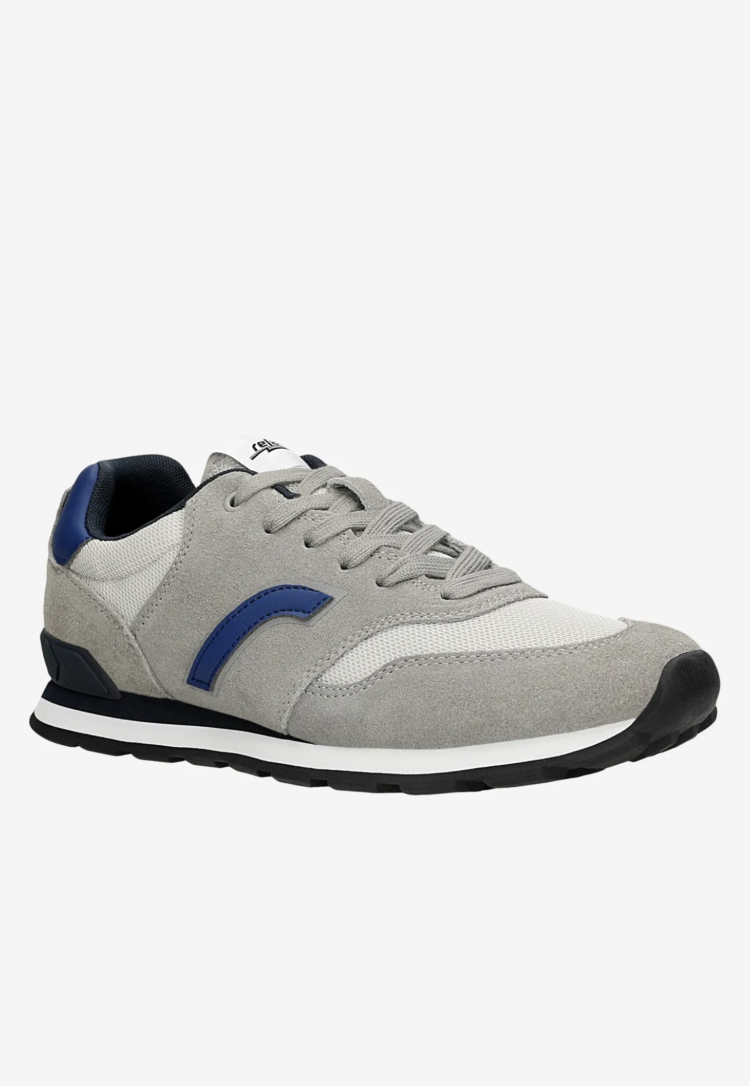 Popielato-niebieskie sneakersy RELAKS z niebieskimi detalami
