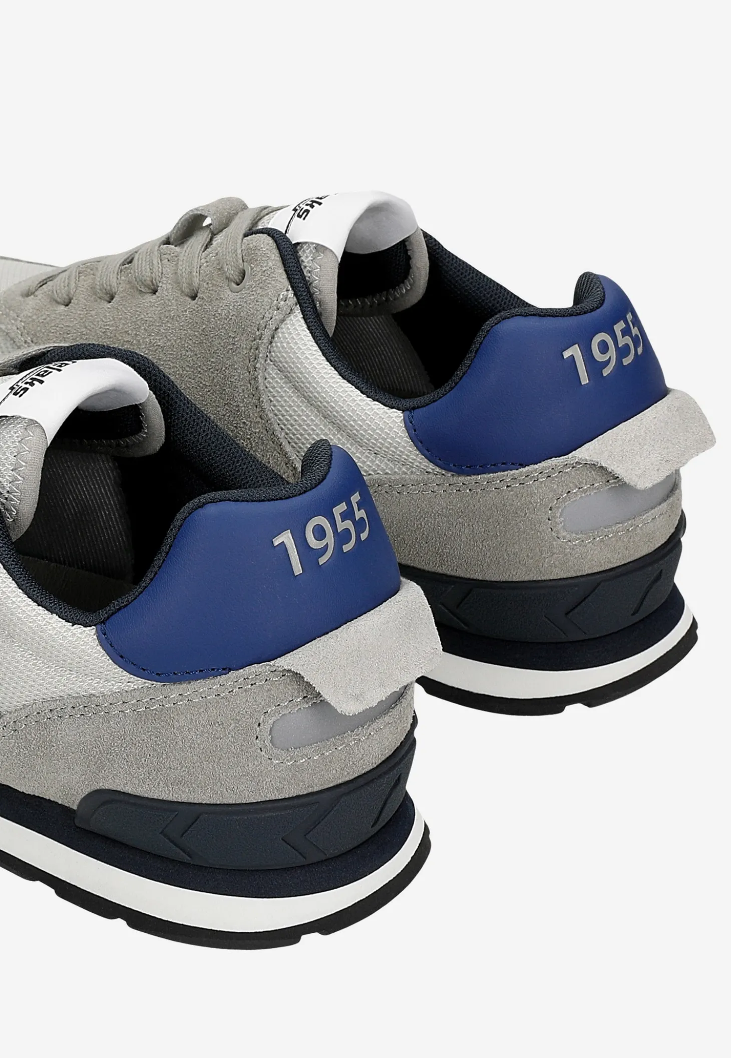 Popielato-niebieskie sneakersy RELAKS z niebieskimi detalami