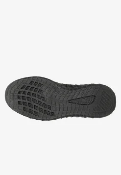 RELAKS czarne sneakersy siateczkowe na czarnej podeszwie
