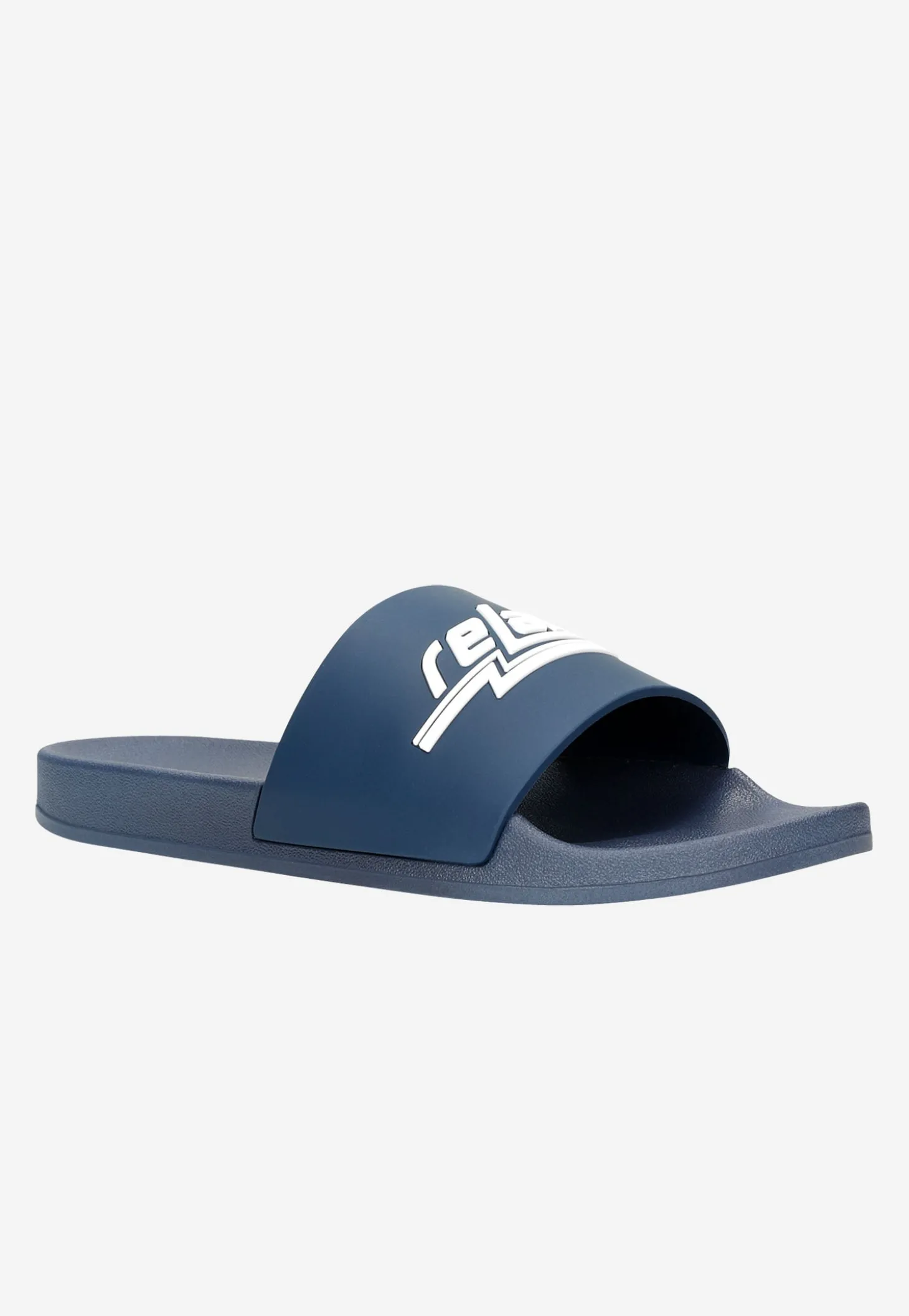 RELAKS granatowe klapki męskie z białym logo