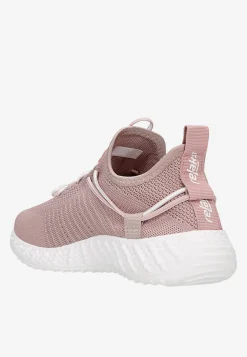Różowe materiałowe sneakersy RELAKS na lekkiej białej podeszwie
