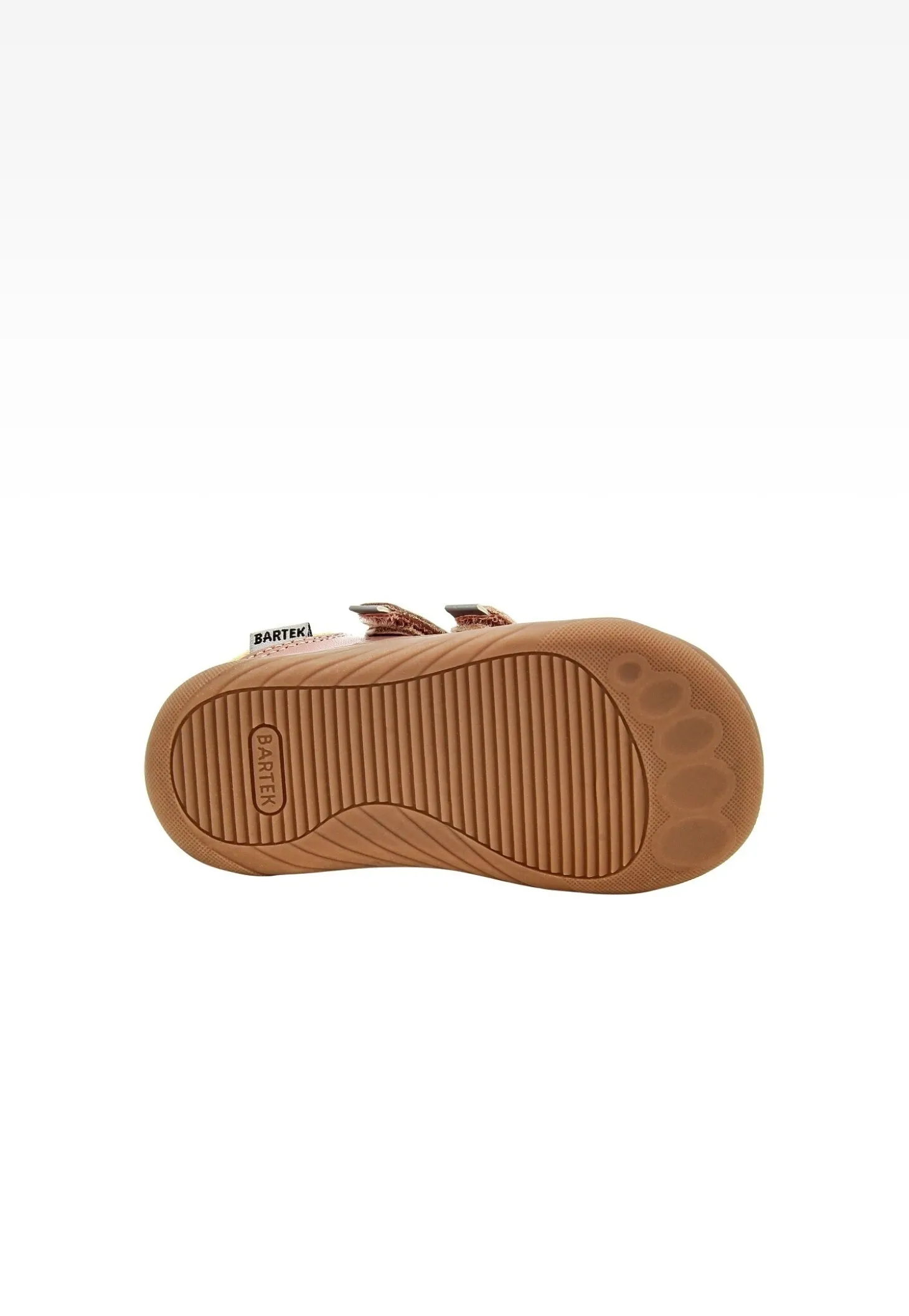 Różowe półbuty barefoot dla dziewczynki ze złotym zapiętkiem BARTEK 86003-55