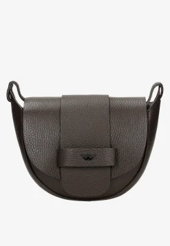Skórzana ciemnobrązowa torebka saddle bag