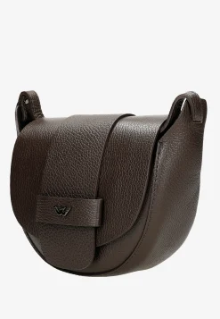 Skórzana ciemnobrązowa torebka saddle bag