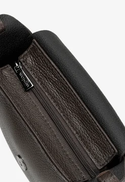Skórzana ciemnobrązowa torebka saddle bag