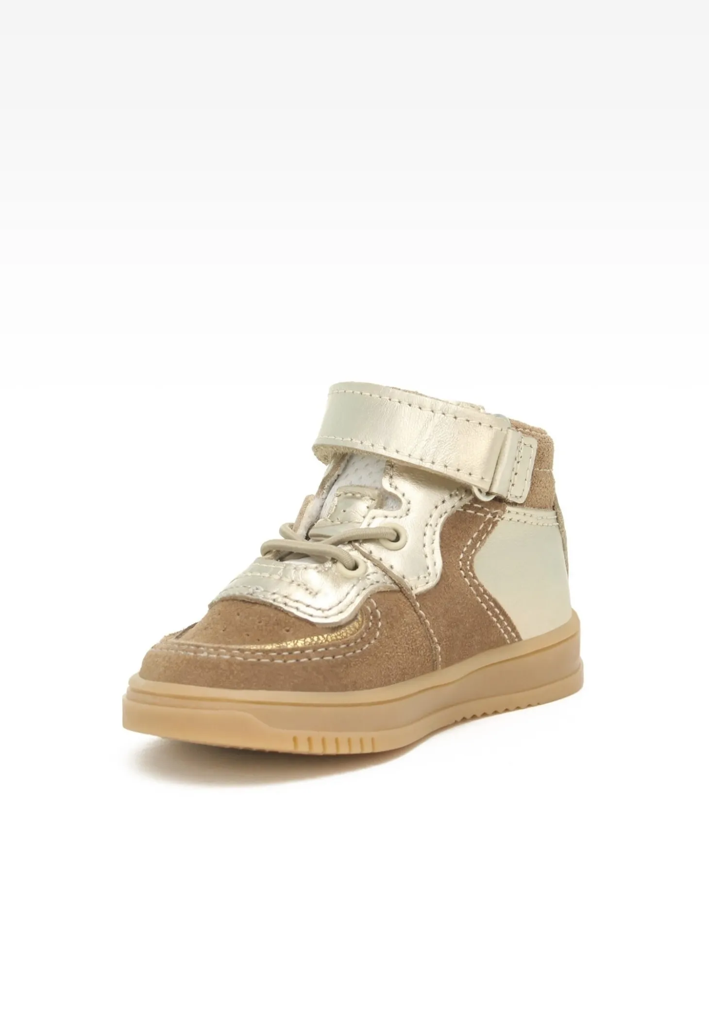 Sneakers BARTEK 11583008, dla dziewcząt, beżowo-złoty