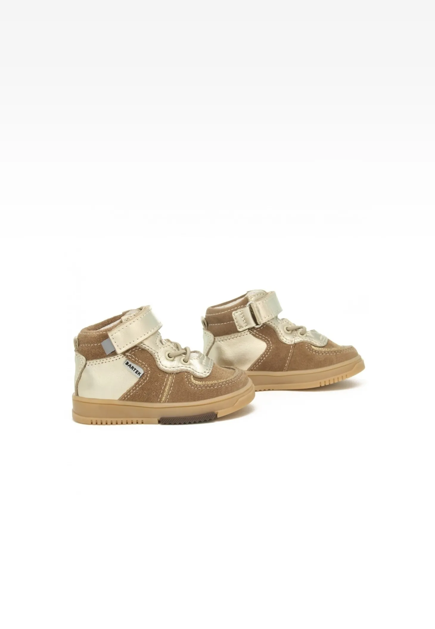 Sneakers BARTEK 11583008, dla dziewcząt, beżowo-złoty