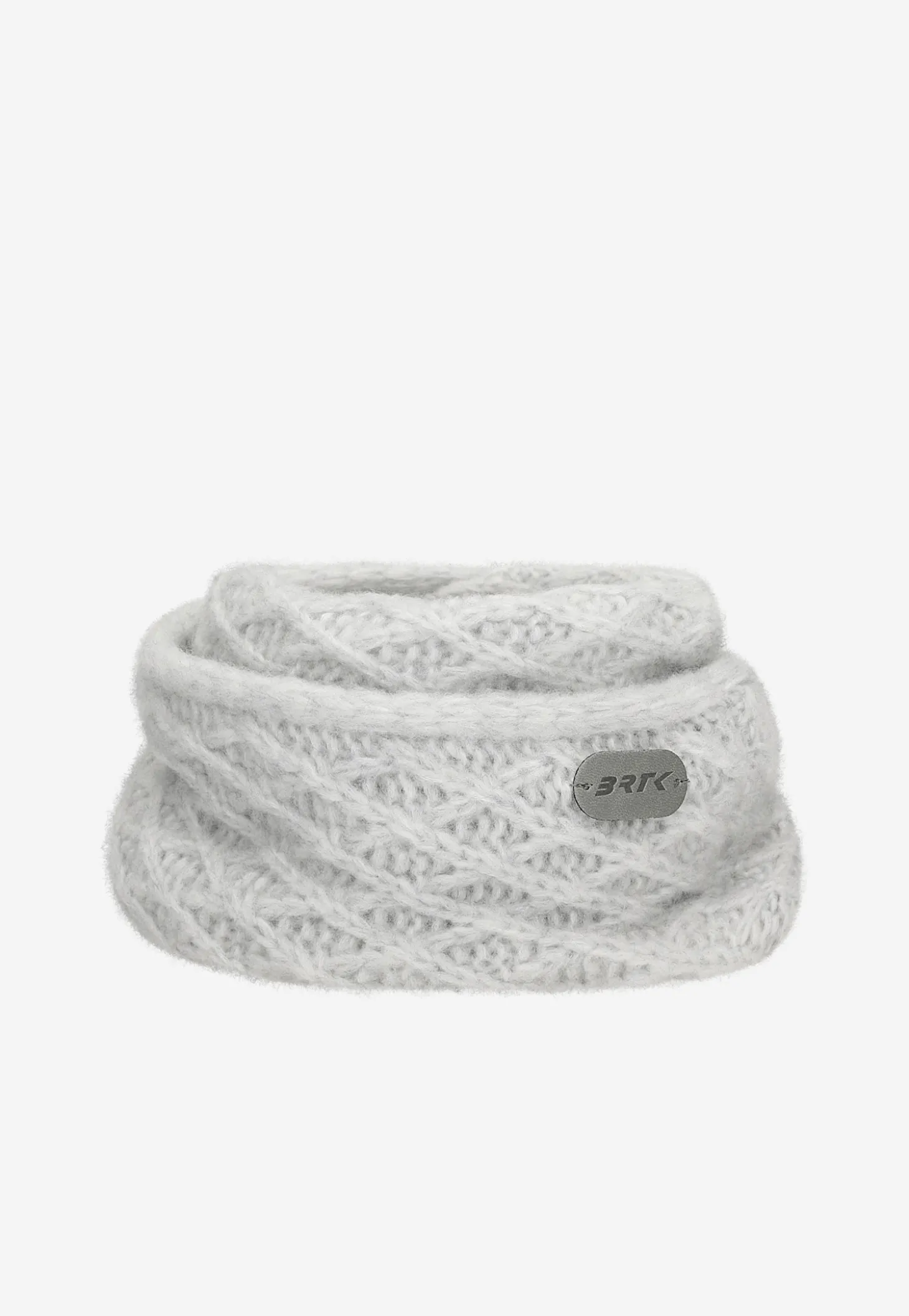 Szary zestaw BARTEK z wełną merino 85602-80 czapka z puchatym pomponem + komin
