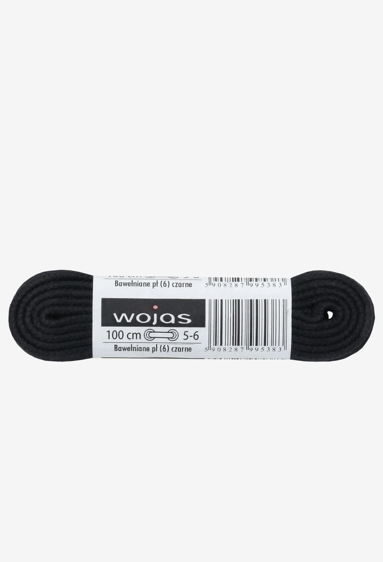 Wojas sznurowadła czarne 100cm/6mm bawełniane płaskie