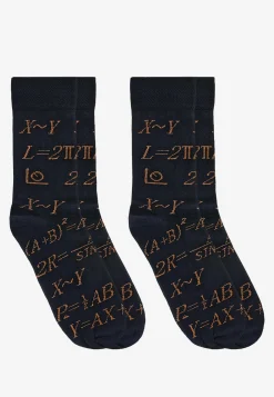 Wysokie granatowe skarpety matematyczne