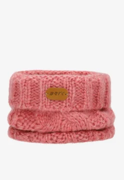 Zimowy zestaw dziewczęcy BARTEK z wełny merino 85604-85, różowa czapka + komin
