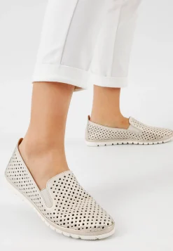 Złote loafersy damskie z linii Comfort